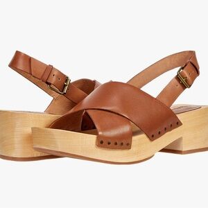 Madewell Sheila Clog in Leather English Saddle size 6.5